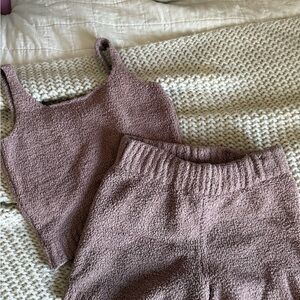 SKIMS Women's Cozy Fleece Pajama Set in Tan